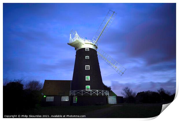 Windmill North West Norfolk Print by Philip Skourides
