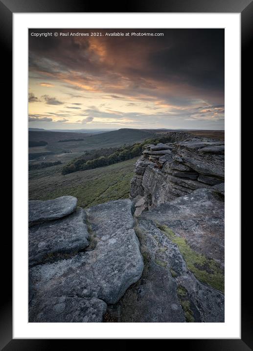 Stanage Edge Framed Mounted Print by Paul Andrews