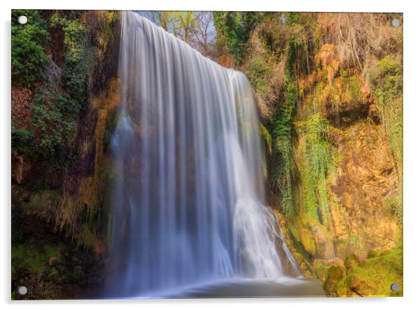 La caprichosa waterfall in stone monastery in long exposure Acrylic by Vicen Photo