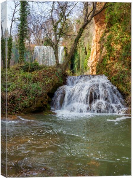 A double waterfall in the natural park of the stone monastery Canvas Print by Vicen Photo