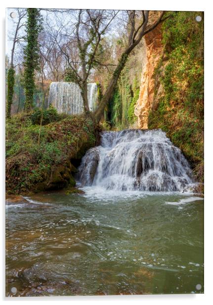 A double waterfall in the natural park of the stone monastery Acrylic by Vicen Photo