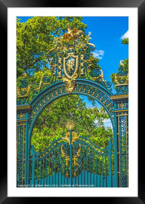 Golden Entrance Gate Elysee Palace Paris France Framed Mounted Print by William Perry