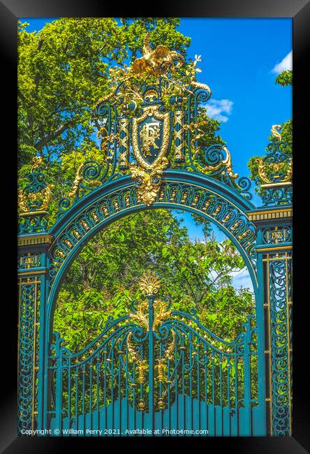Golden Entrance Gate Elysee Palace Paris France Framed Print by William Perry