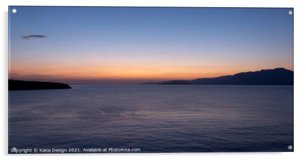 Dawn Light over Mirabello Bay, Crete, Greece Acrylic by Kasia Design
