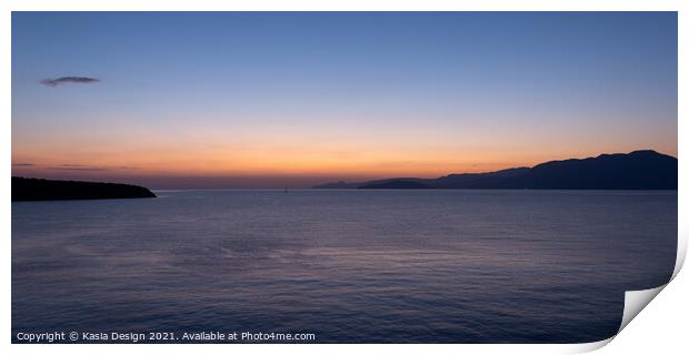 Dawn Light over Mirabello Bay, Crete, Greece Print by Kasia Design