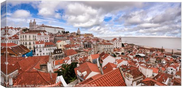 Over The Rooftops Of Lisbon Canvas Print by Wight Landscapes