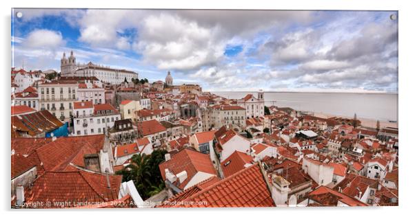 Over The Rooftops Of Lisbon Acrylic by Wight Landscapes