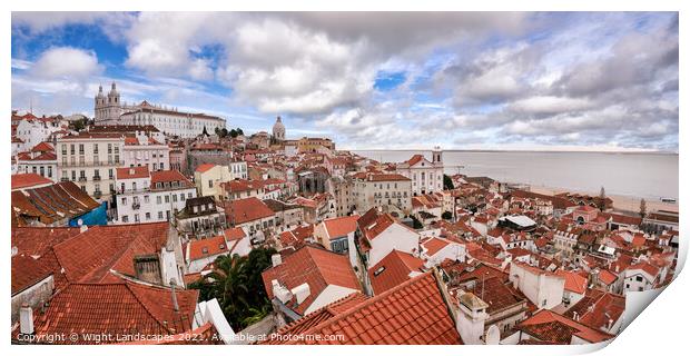 Over The Rooftops Of Lisbon Print by Wight Landscapes
