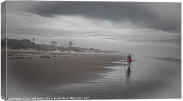 Redcar Steelworks and beach Canvas Print by Richard Perks