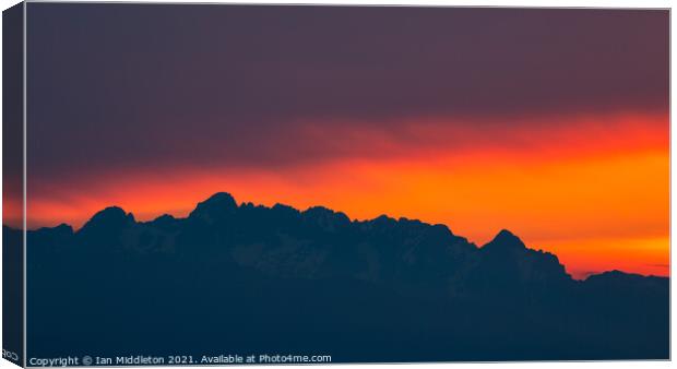 Julian Alps sunset Canvas Print by Ian Middleton