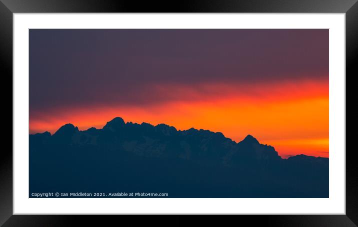 Julian Alps sunset Framed Mounted Print by Ian Middleton
