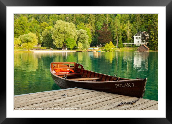Summer morning at Lake Bled Framed Mounted Print by Ian Middleton