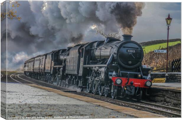 Double steam through the yorkshire dales Canvas Print by Richard Perks