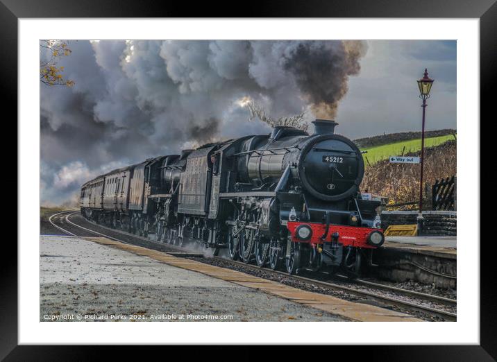Double steam through the yorkshire dales Framed Mounted Print by Richard Perks