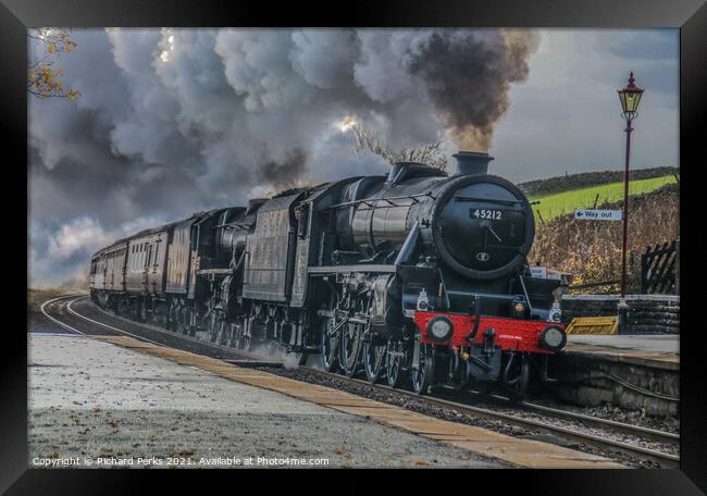 Double steam through the yorkshire dales Framed Print by Richard Perks