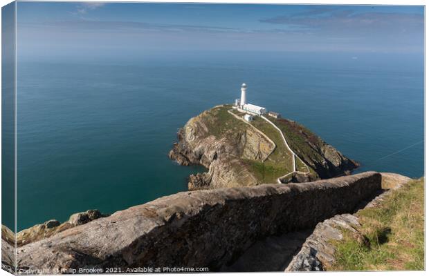 South Stack Lighthouse Canvas Print by Philip Brookes