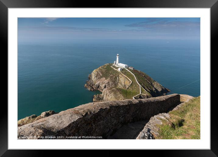 South Stack Lighthouse Framed Mounted Print by Philip Brookes