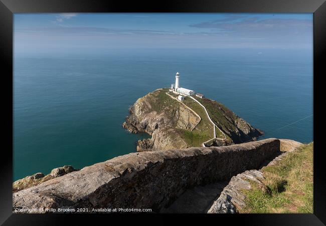 South Stack Lighthouse Framed Print by Philip Brookes