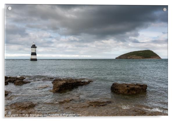 Penmon Point Lighthouse Acrylic by Philip Brookes