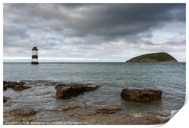 Penmon Point Lighthouse Print by Philip Brookes