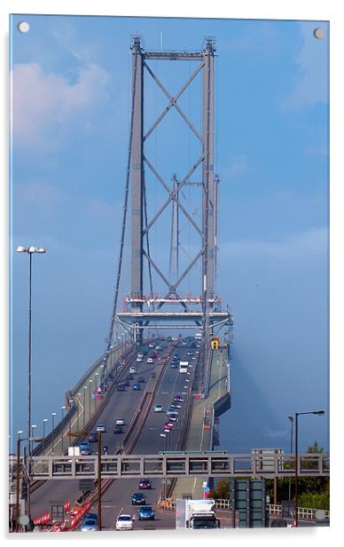 Road Bridge in the Fog Acrylic by Tom Gomez