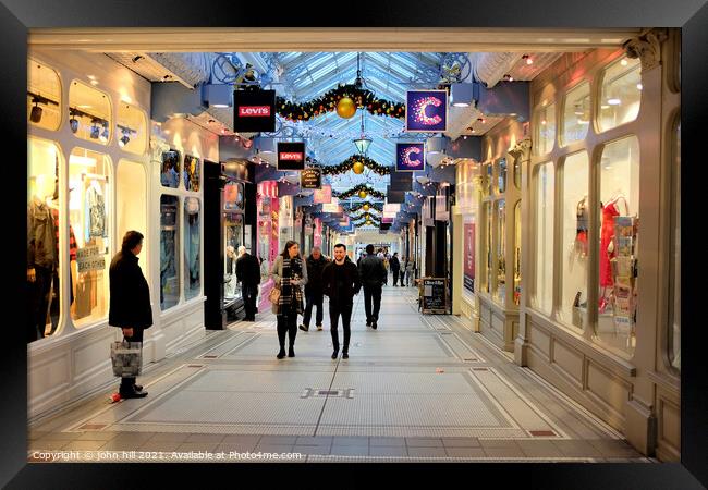The Queen's arcade, Leeds, Yorkshire, UK. Framed Print by john hill