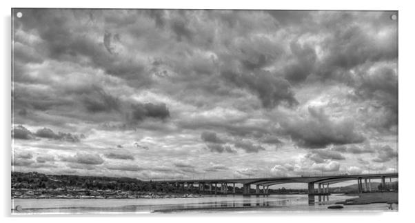 Storm over Medway HDR BW Acrylic by David French