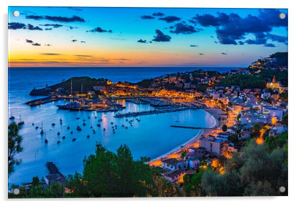 Majestic Port de Soller Sunset, Mallorca Acrylic by Alex Winter