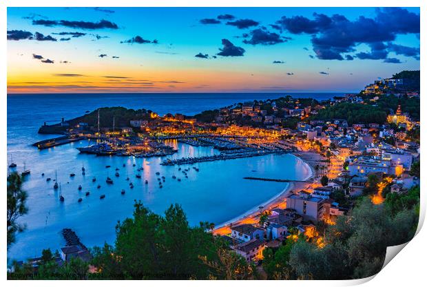 Majestic Port de Soller Sunset, Mallorca Print by Alex Winter