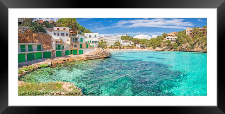 Mallorca, Spain, panoramic view of Cala Santanyi b Framed Mounted Print by Alex Winter