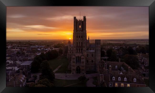 Sunrise behind Ely Cathedral, 28th September 2021 Framed Print by Andrew Sharpe