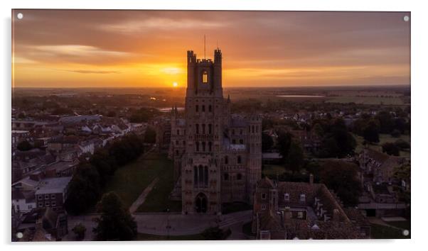 Sunrise behind Ely Cathedral, 28th September 2021 Acrylic by Andrew Sharpe