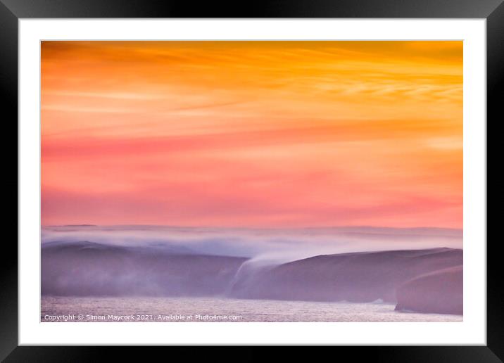 Misty Sunrise from Trevose Head Framed Mounted Print by Simon Maycock