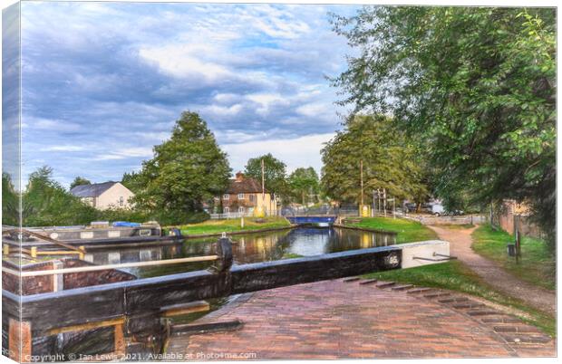 Aldermaston Wharf From the Lock Canvas Print by Ian Lewis
