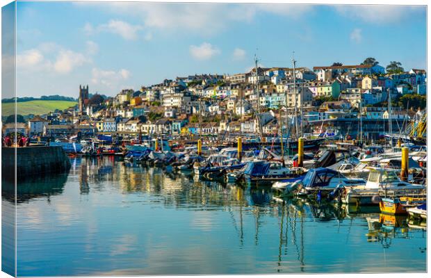 A Serene Morning at Brixham Marina Canvas Print by Paul F Prestidge