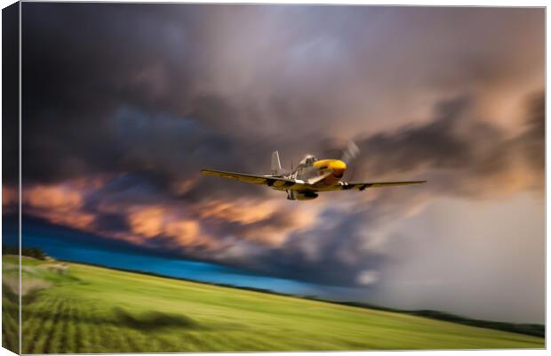 Mustang Out Of The Storm Canvas Print by J Biggadike