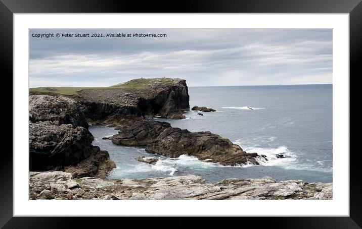 Headland onj the coast near to Shawbost on the West coast of the Framed Mounted Print by Peter Stuart