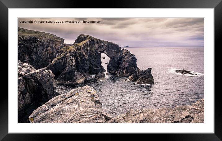 Stac a' Phris. Shawbost Isle of Lewis Framed Mounted Print by Peter Stuart