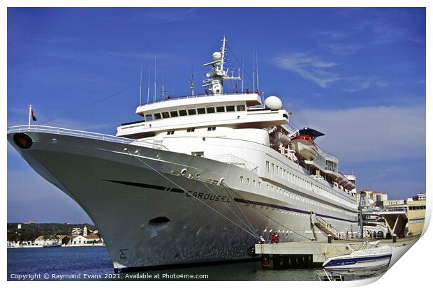 Cruise ship Print by Raymond Evans