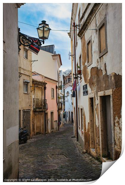 Backstreets Of Lisbon Print by Wight Landscapes
