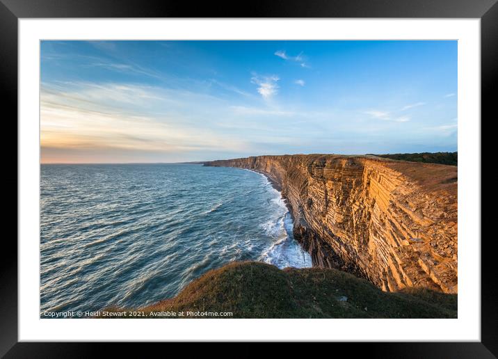 Sunset at Nash Point, South Wales Framed Mounted Print by Heidi Stewart