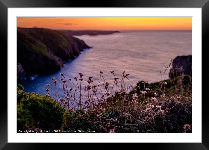 Trefin sunset Framed Mounted Print by geoff shoults