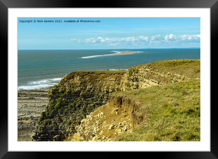 Sandbank off Nash Point Beach Glamorgan Coast   Framed Mounted Print by Nick Jenkins