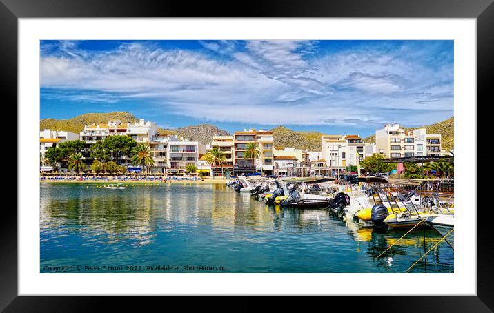 Puerto Pollensa Beach And Marina  Framed Mounted Print by Peter F Hunt