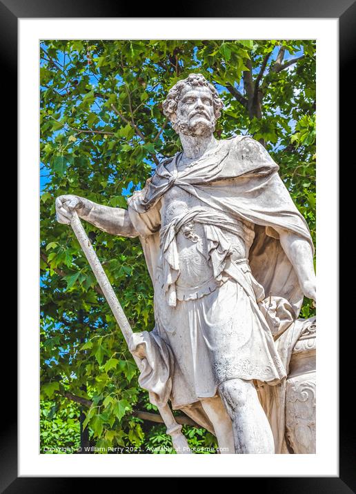 Hannibal Statue Tuileries Garden Paris France Framed Mounted Print by William Perry