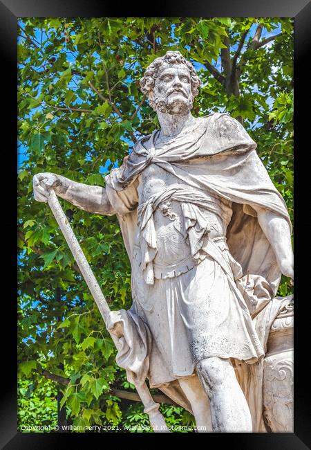 Hannibal Statue Tuileries Garden Paris France Framed Print by William Perry