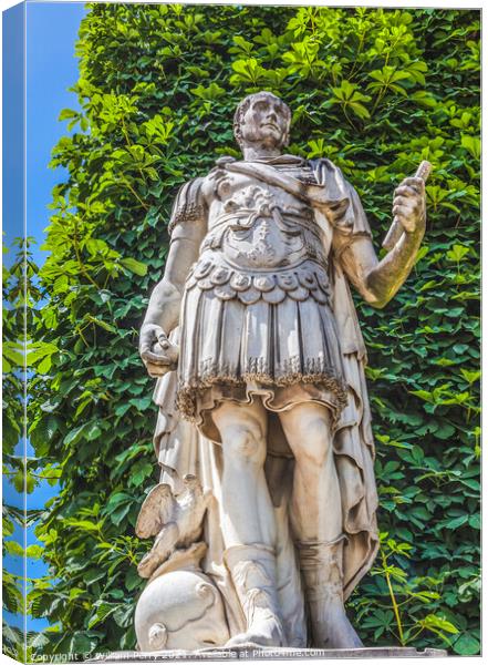 Julius Caesar Statue Tuileries Garden Paris France Canvas Print by William Perry