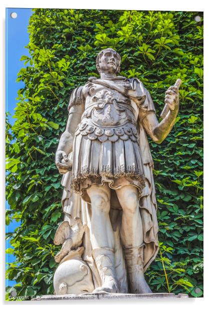 Julius Caesar Statue Tuileries Garden Paris France Acrylic by William Perry