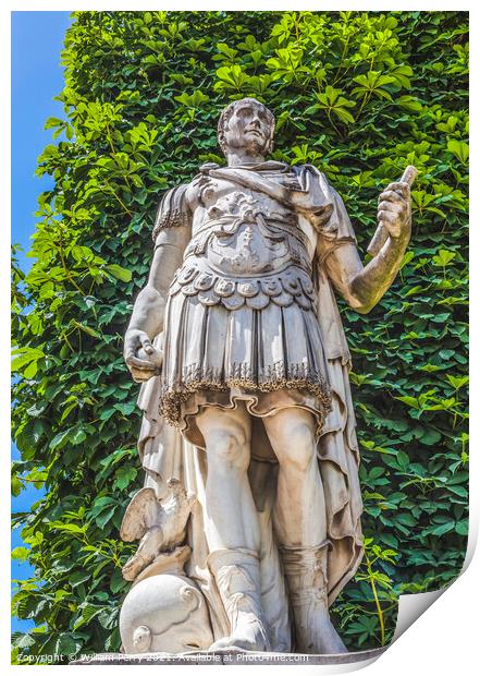 Julius Caesar Statue Tuileries Garden Paris France Print by William Perry
