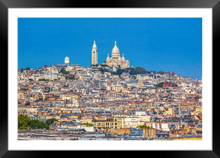 Montmartre Sacre Coeur Church Buildings Paris France Framed Mounted Print by William Perry